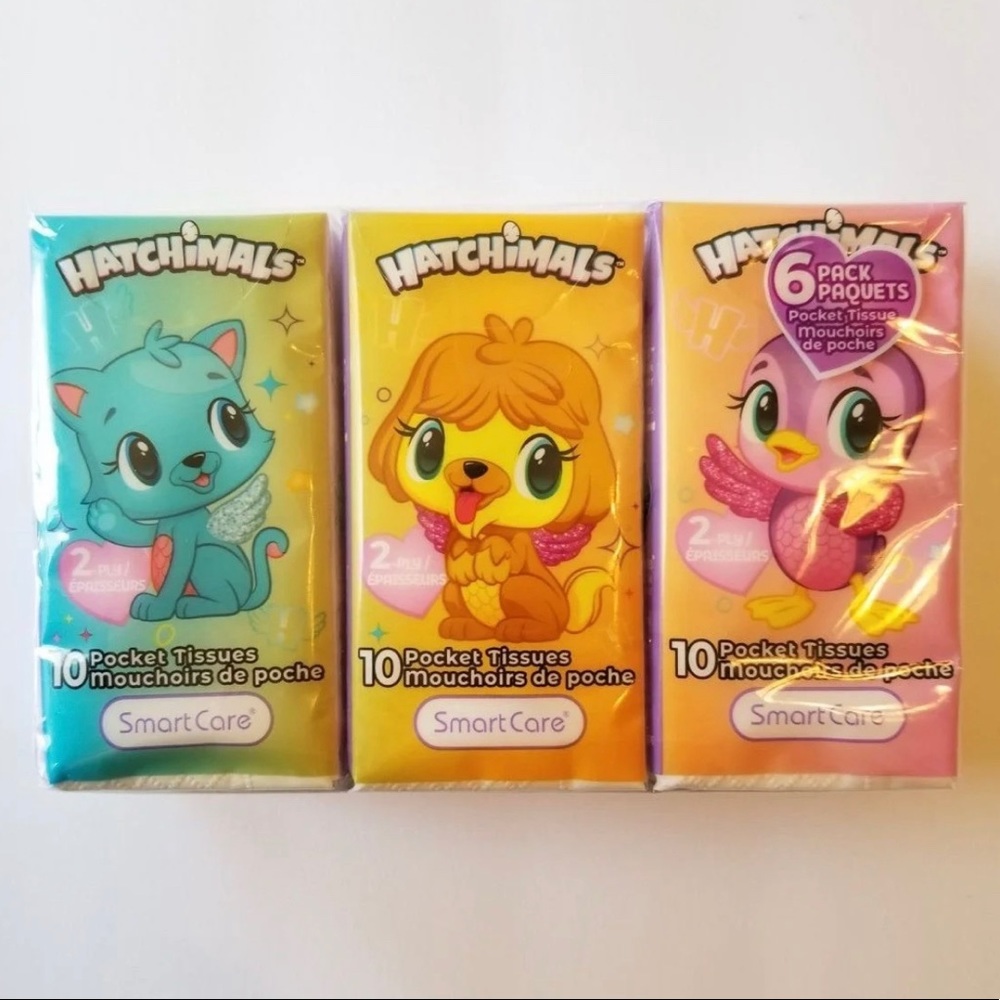 Hatchimals 6 Pack Pocket Tissues